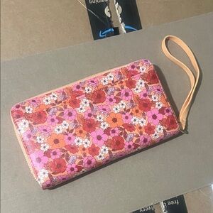 Floral Pink and Orange Women's Wristlet